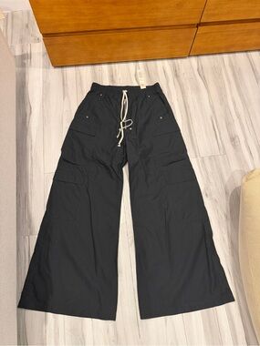 Rick Owens Drkshdw Wide-Leg Cargo Pants with Drawstring Waist - Black, Size XL